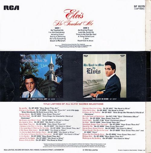 Elvis Presley - He Touched Me (LP US/UK 1972) vg++/vg++ - Image 2
