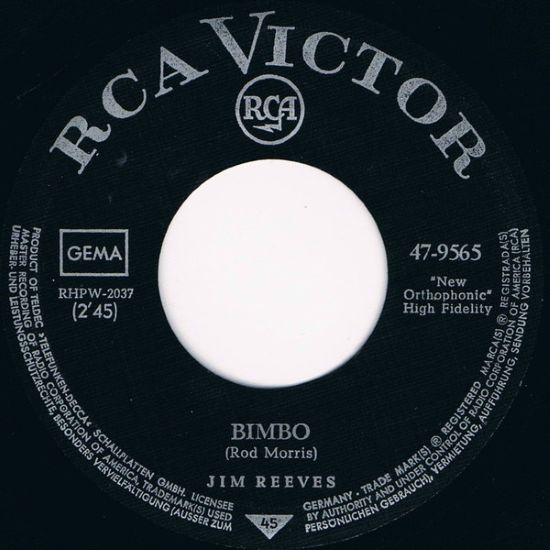Jim Reeves – Bimbo / Mexican Joe (7"si Germany 1964) vg+/vg++ - Image 2