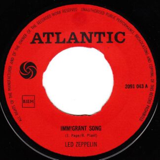 Led Zeppelin ‎– Immigrant Song (7"si NL 1970) vg/vg+
