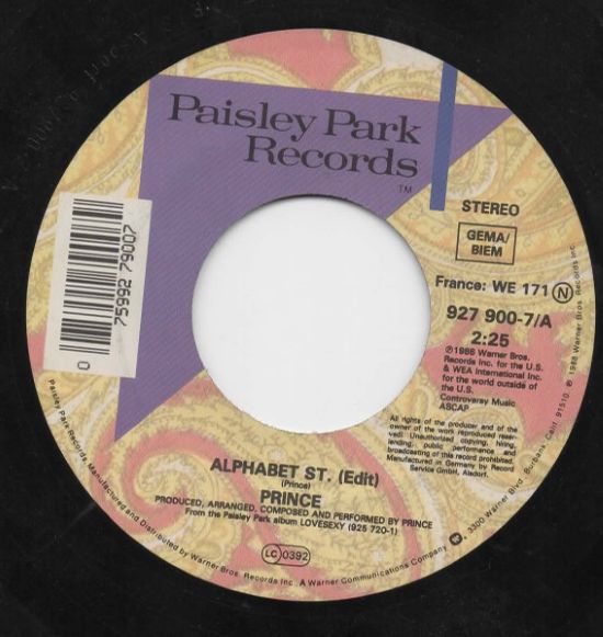Prince – Alphabet St. (7"si Germany 1988) vg+