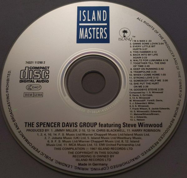 The Spencer Davis Group – The Best of The Spencer Davis Group featuring Stevie Winwood (CD Germany 1992) vg+/nm - Image 3
