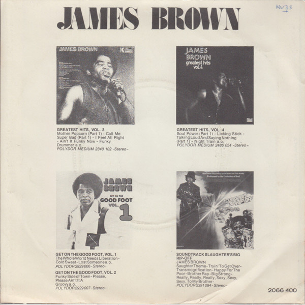 James Brown – Stoned to the Bone (Part 1 and Some More) 7"si NL 1973 nm/vg++ - Image 2