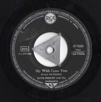 Elvis Presley ‎– A Big Hunk O' Love / My Wish Came True (7"si Germany 1959) vg++ - Image 2