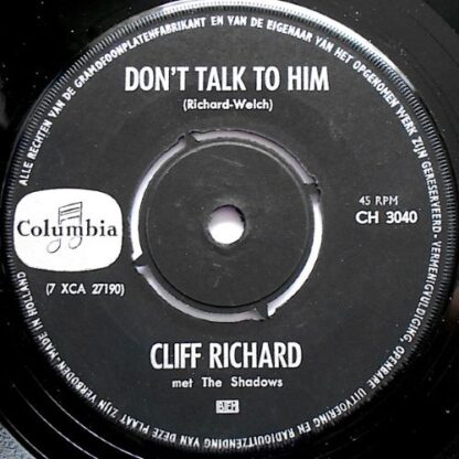 Cliff Richard & The Shadows - Don't Talk To Him (7"si NL 1963) vg+