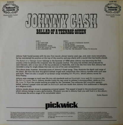 Johnny Cash ‎– Ballad of a Teenage Queen (LP UK 1974) nm/vg++ - Image 2