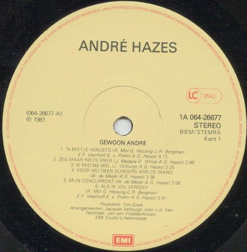 André Hazes – Gewoon André (LP NL 1981) nm/nm - Image 3