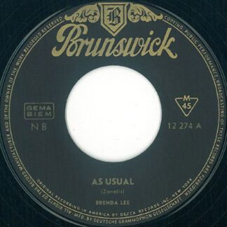 Brenda Lee ‎– As Usual / Kansas City (7"si Germany 1964) vg++