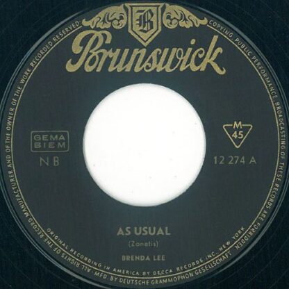 Brenda Lee ‎– As Usual / Kansas City (7"si Germany 1964) vg++