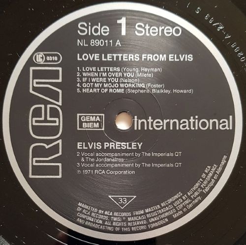 Elvis Presley – Love Letters from Elvis (LP Germany 1984) mint/nm - Image 3