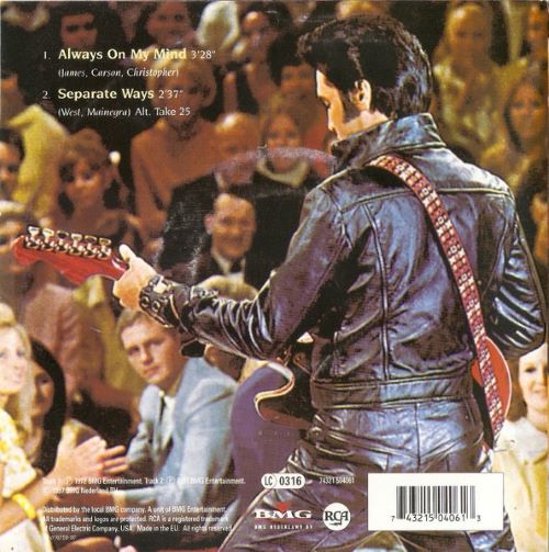 Elvis Presley – Always On My Mind / Separate Ways (7"si NL 1997) mint-/nm - Image 2