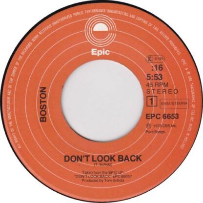 Boston ‎– Don't Look Back (7"si NL 1978) vg++/vg++ - Image 3