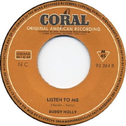 Buddy Holly ‎– I'm Gonna Love You Too / Listen To Me (7"si Germany 1958) vg++ - Image 2