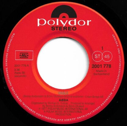 ABBA ‎– Eagle / Thank You for the Music (7"si Switzerland 1978) vg++/vg+ - Image 2