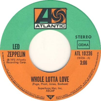 Led Zeppelin – Whole Lotta Love / Immigrant Song (7"si Germany 1972) From Manfred Sexauer's "Das Bleiben Hits"-series vg+++/nm - Image 3