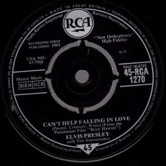 Elvis Presley – Can't Help Falling in Love / Rock-A-Hula Baby ("Twist Special") 7"si UK 1961 vg++/vg+