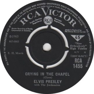 Elvis Presley ‎– Crying In The Chapel (7"si UK 1965) vg++