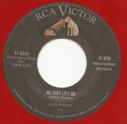 Elvis Presley ‎– I Want You, I Need You, I Love You / My Baby Left Me (7"si US 2001) Red Vinyl! nm/nm - Image 3