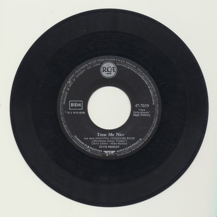 Elvis Presley – Jailhouse Rock / Treat Me Nice (7"si Germany 1962) Rare S6 repressing!! vg+ - Image 2