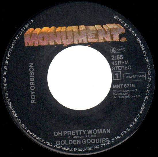 Roy Orbison – Oh, Pretty Woman / In Dreams (7"si NL 1980 reissue) vg+/vg++ - Image 3