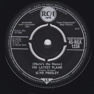 Elvis Presley ‎– (Marie's the Name) His Latest Flame / Little Sister (7"si UK 1961) vg+/vg+