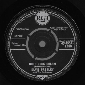 Elvis Presley ‎– Good Luck Charm / 	Anything That's Part of You (7"si UK 1962) vg++/vg+
