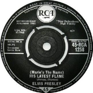 Elvis Presley ‎– (Marie's the Name) His Latest Flame / Little Sister (7"si UK 1961) vg