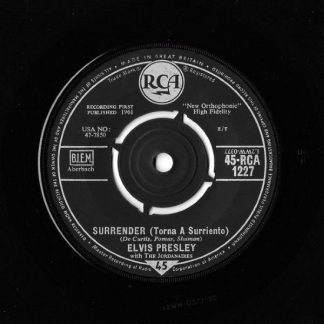 Elvis Presley with The Jordanaires – Surrender (Torna a Surriento) / Lonely Man (7"si UK 1961) vg